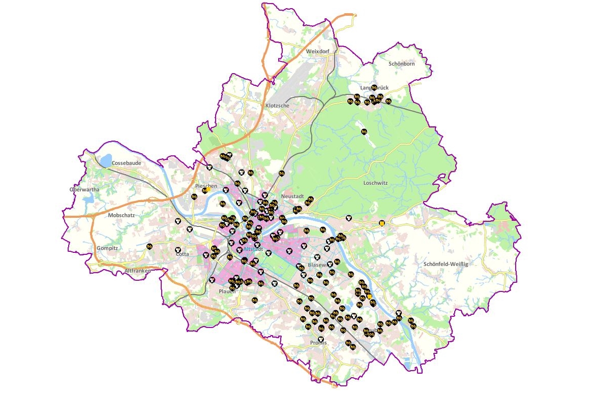 Themenstadtplan Dresden